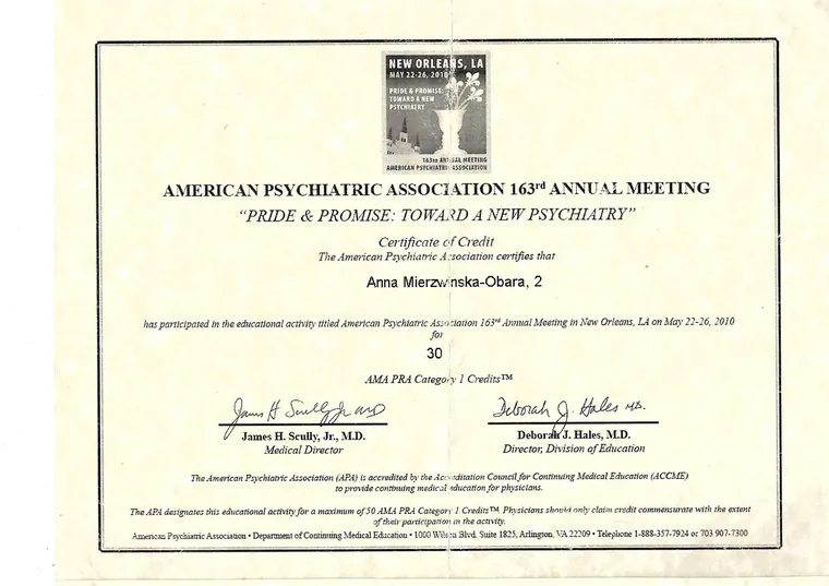 American Psychiatric Association – 163rd Annual Meeting — New Orleans • 2010