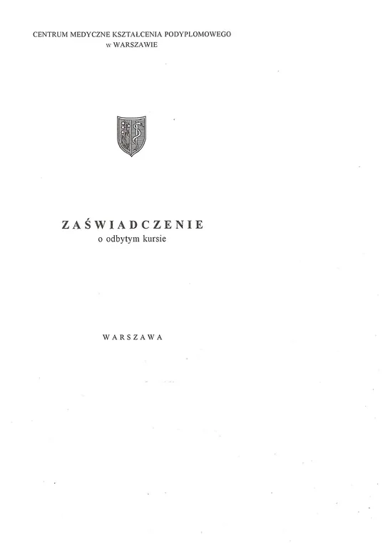 CMKP – zaświadczenie o odbytym kursie — Warszawa • 2001 • strona 2