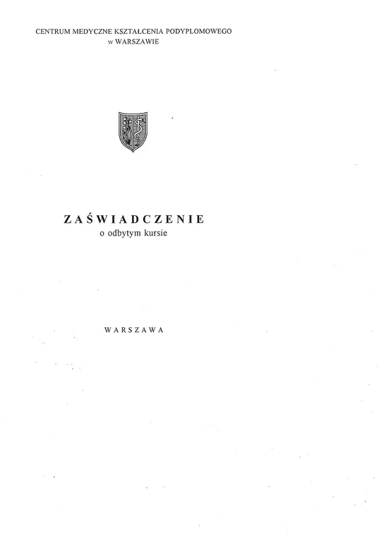 CMKP – zaświadczenie o odbytym kursie — Warszawa • 2000 • strona 2